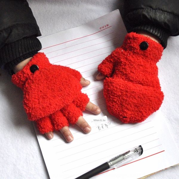 5-11 years old children's winter warm children's half-fleece warm and gloves coral fleece thickened half-finger flip gloves, White
5-11 years old children's winter warm children's half-fleece warm and gloves coral fleece thickened half-finger flip gloves, White