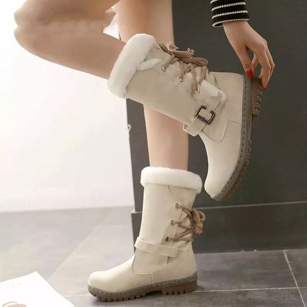 ankle boots for women winter snow boots waterproof buckle lace up shoes bootie footwear botas femininas bottes, Black
ankle boots for women winter snow boots waterproof buckle lace up shoes bootie footwear botas femininas bottes, Black