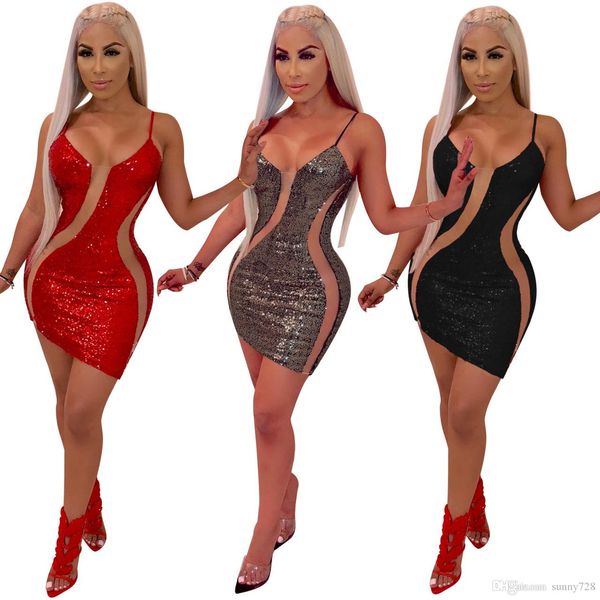 new women sequins mesh patchwork short bodycon dress 2020 spring summer spaghetti neck sleeveless mini party dresses nightclub wear, Black;gray
new women sequins mesh patchwork short bodycon dress 2020 spring summer spaghetti neck sleeveless mini party dresses nightclub wear, Black;gray