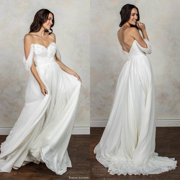 2020 simple wedding dresses a line off the shoulder sweep train ruffles bohemia wedding gowns custom made robes de mariée, White
2020 simple wedding dresses a line off the shoulder sweep train ruffles bohemia wedding gowns custom made robes de mariée, White