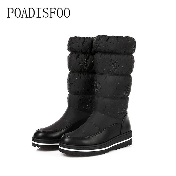 poadisfoo puls size snow boots 2017 winter warm solid color sequins fashion platform cotton boots thick plush x-92, Black
poadisfoo puls size snow boots 2017 winter warm solid color sequins fashion platform cotton boots thick plush x-92, Black