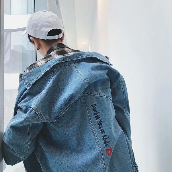 bf style couples jeans coat young men's korean-style trend students harajuku loose-fit ins super fire cowboy men's jacket, Black;brown
bf style couples jeans coat young men's korean-style trend students harajuku loose-fit ins super fire cowboy men's jacket, Black;brown