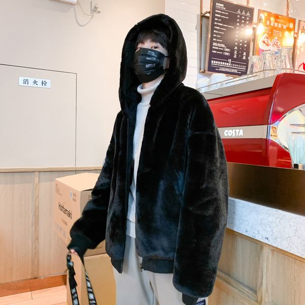 dwinter plus velvet thick jacket men's warm parka men fashion solid color hooded coat mens loose plush jackets male clothes, Black
dwinter plus velvet thick jacket men's warm parka men fashion solid color hooded coat mens loose plush jackets male clothes, Black