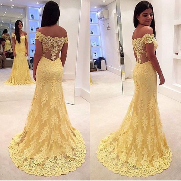 off the shoulder 2019 lace evening dresses with short sleeve elegant yellow lace mermaid evening dress long formal dress, White;black
off the shoulder 2019 lace evening dresses with short sleeve elegant yellow lace mermaid evening dress long formal dress, White;black
