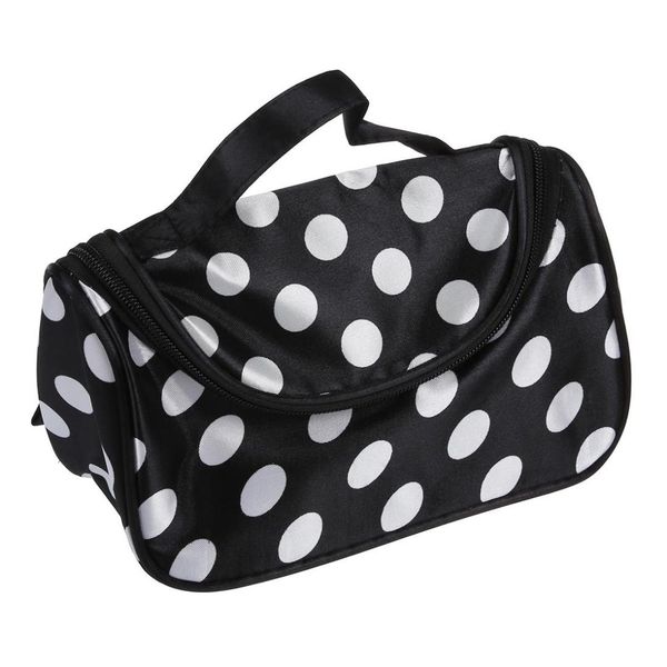 black zipper bag cosmetic toiletry bag makeup handbag with points pattern
black zipper bag cosmetic toiletry bag makeup handbag with points pattern