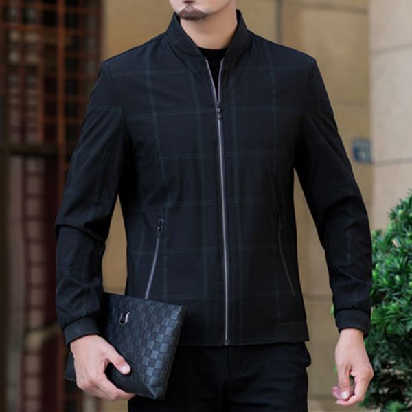 men's clothing casual male stand collar coat men' s plaid jackets spring zipper coats & jacket overcoat, Black;brown
men's clothing casual male stand collar coat men' s plaid jackets spring zipper coats & jacket overcoat, Black;brown