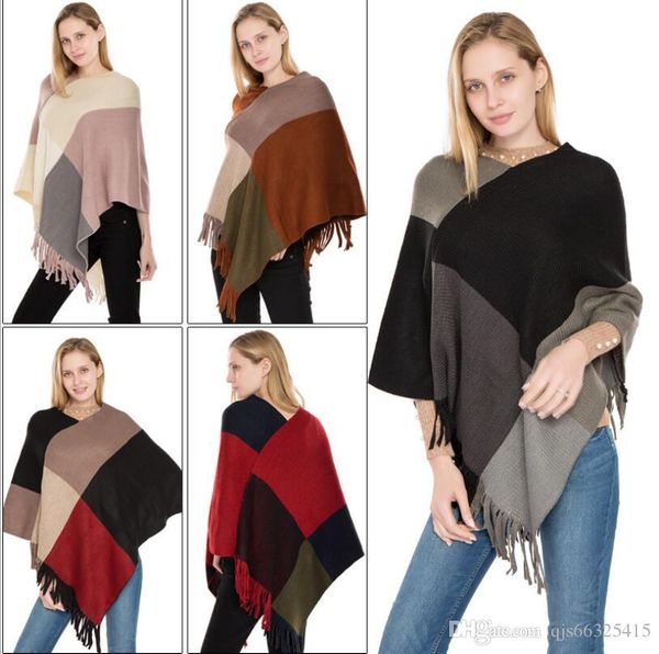women autumn winter scarves warmth plaid cashmere shawl fashion split thick women's cloak ing, Blue;gray
women autumn winter scarves warmth plaid cashmere shawl fashion split thick women's cloak ing, Blue;gray