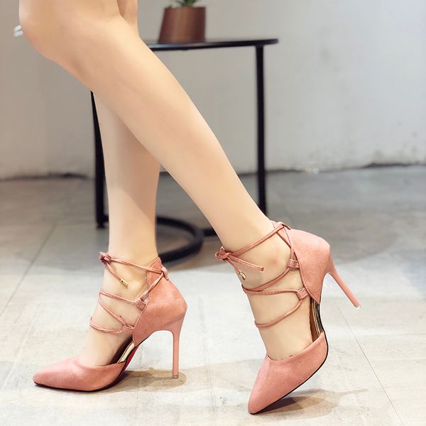 2020 new spring women pumps high thin heel pointed toe fashion ladies women shoes nude lace-up female high heels w37-78, Black
2020 new spring women pumps high thin heel pointed toe fashion ladies women shoes nude lace-up female high heels w37-78, Black