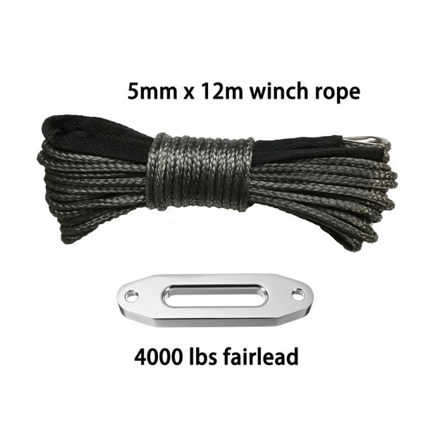 5mm * 12m winch rope with 4000lbs aluminum winch fairlead for 4x4 4wd atv utv off-road
5mm * 12m winch rope with 4000lbs aluminum winch fairlead for 4x4 4wd atv utv off-road