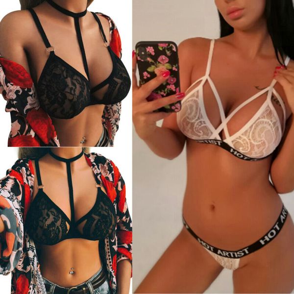 women bandage lingerie hollow strappy bra corset push up underwear set
women bandage lingerie hollow strappy bra corset push up underwear set