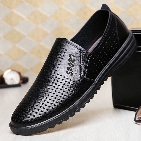 leather men's casual shoes summer hollow out breathable male flat shoes breathable fashion mens driving shoes, Black
leather men's casual shoes summer hollow out breathable male flat shoes breathable fashion mens driving shoes, Black