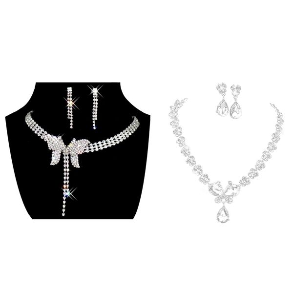 2 set necklace and earrings butterfly shape pearls crystal rhinestone for wedding, Silver
2 set necklace and earrings butterfly shape pearls crystal rhinestone for wedding, Silver