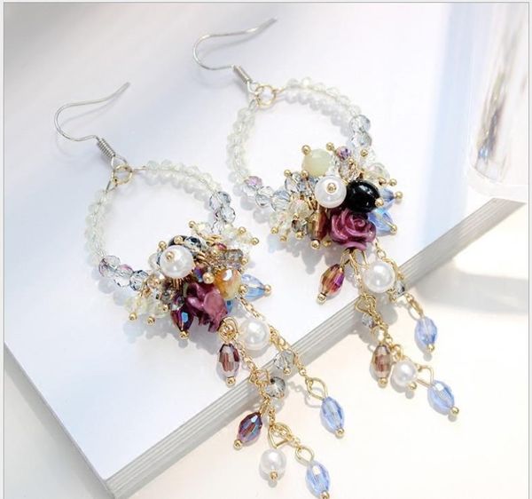 earrings long female retro crystal earrings ethnic temperament korean earrings, Silver
earrings long female retro crystal earrings ethnic temperament korean earrings, Silver