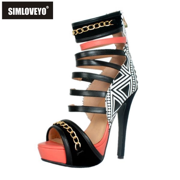 simloveyo 2020 spring summer sandals open toe thin high heels back zipper metal chain platforms large size 35-47 novelty b1831, Black
simloveyo 2020 spring summer sandals open toe thin high heels back zipper metal chain platforms large size 35-47 novelty b1831, Black