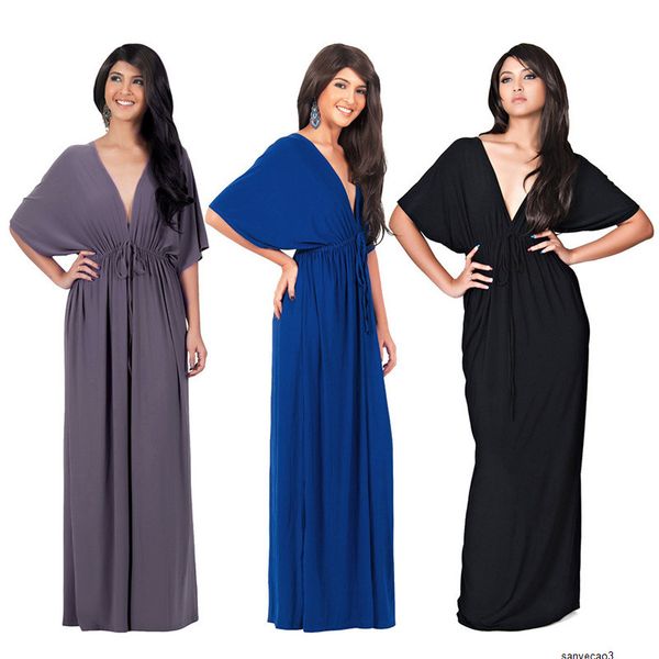 womens designer solid color banquet dress v-neck long sleeve hip split dress g3yih, Black;gray
womens designer solid color banquet dress v-neck long sleeve hip split dress g3yih, Black;gray