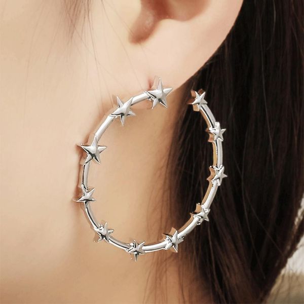 xy fancy women hoop earrings exaggerated geometric big circle hoop earrings star pentagram, Golden;silver
xy fancy women hoop earrings exaggerated geometric big circle hoop earrings star pentagram, Golden;silver