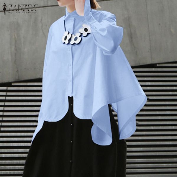 women's blouses & shirts 2021 fashion women irregular shirt zanzea spring lapel neck solid blouse elegant long sleeve buttons blusas wh, White
women's blouses & shirts 2021 fashion women irregular shirt zanzea spring lapel neck solid blouse elegant long sleeve buttons blusas wh, White