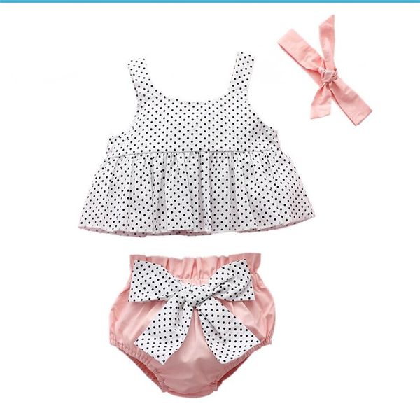 0-24m newborn baby girls summer cotton clothes set sleeveless polka dots sleeveless vest pink shorts +bow hairband 3pcs suit, White
0-24m newborn baby girls summer cotton clothes set sleeveless polka dots sleeveless vest pink shorts +bow hairband 3pcs suit, White