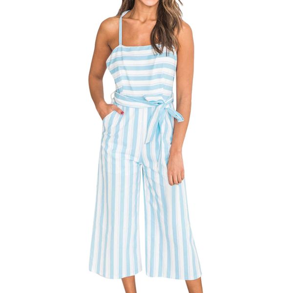 summer women striped long jumpsuit playsuit fashion pocket belt tie up fit strappy wide leg jumpsuit ladies harajuku streetwear, Black;white
summer women striped long jumpsuit playsuit fashion pocket belt tie up fit strappy wide leg jumpsuit ladies harajuku streetwear, Black;white