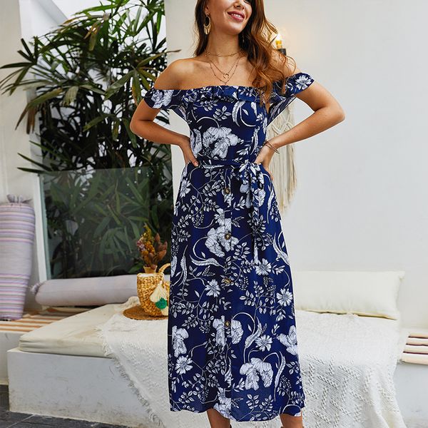 summer bohemian blue dress 2019 retro beach women maxi off shoulder button dress print floral printed boho dresses female, Black;gray
summer bohemian blue dress 2019 retro beach women maxi off shoulder button dress print floral printed boho dresses female, Black;gray