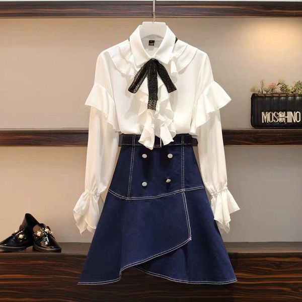 womens skirt and shirt set 2019 new fashion women outfits shirt + irregular sashes high waist denim skirt two piece set, White
womens skirt and shirt set 2019 new fashion women outfits shirt + irregular sashes high waist denim skirt two piece set, White
