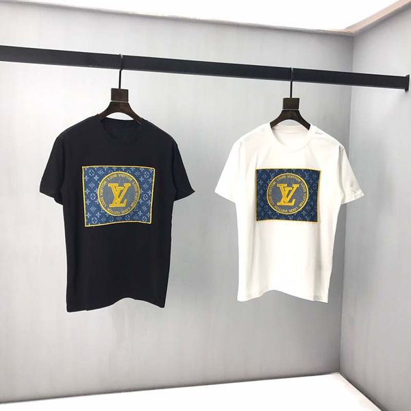 summer brand men's high-quality designer short t-shirt european men's hip-hop round neck t-shirt 100% cotton short-sleeved men, White;black
summer brand men's high-quality designer short t-shirt european men's hip-hop round neck t-shirt 100% cotton short-sleeved men, White;black