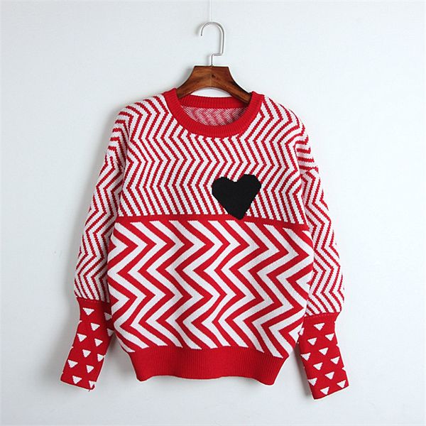 2019 autumn winter striped women heart sweaters and pullovers runway long sleeve female knitted sweater jumper clothes, White;black
2019 autumn winter striped women heart sweaters and pullovers runway long sleeve female knitted sweater jumper clothes, White;black