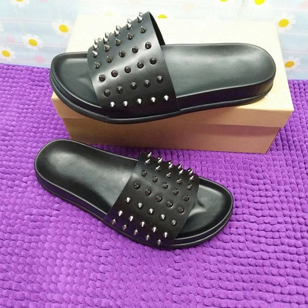 mens bottom red black spikes flip flop red bottom slippers causal flat genuine leather sandals summer outdoor beach slide slippers size36-45
mens bottom red black spikes flip flop red bottom slippers causal flat genuine leather sandals summer outdoor beach slide slippers size36-45