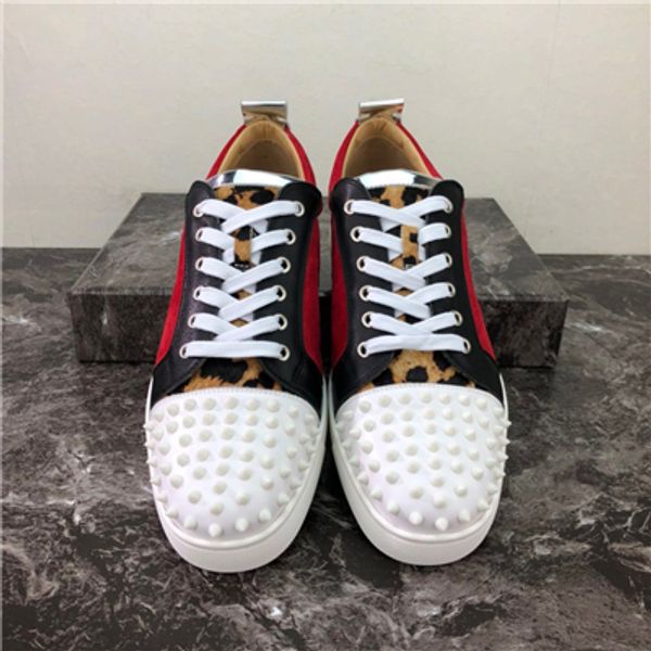 2020 men womens casual shoes designer red bottoms studded spikes fashion insider sneakers red leather low boots size34-48c13, Black
2020 men womens casual shoes designer red bottoms studded spikes fashion insider sneakers red leather low boots size34-48c13, Black
