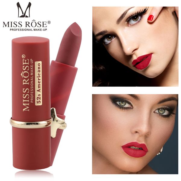 

miss rose star matte lipstick waterproof velvet lip stick 12 colors red lips makeup cosmetics non-stick cup lipgloss tslm2