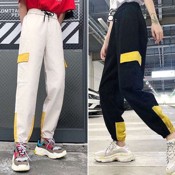 autumn all-match solid color stitching design pants women pants high waist casual hip hop streetwear trousers female sweatpant, Black;white
autumn all-match solid color stitching design pants women pants high waist casual hip hop streetwear trousers female sweatpant, Black;white