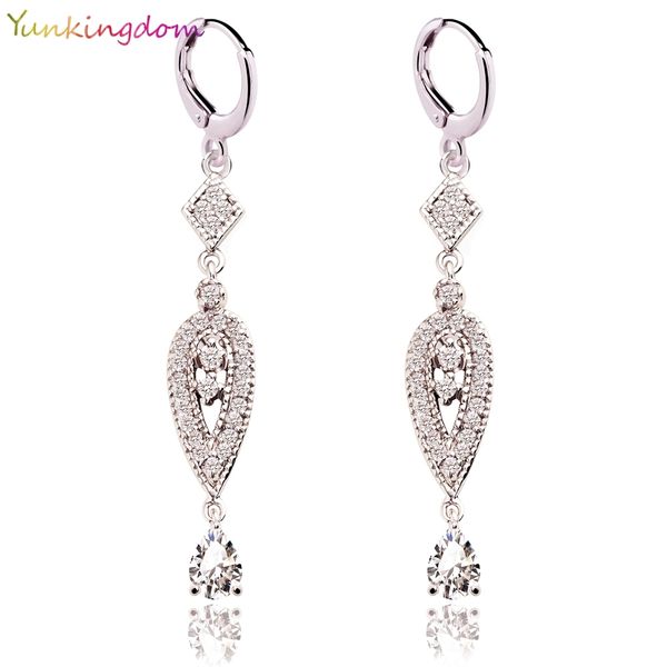 yunkingdom 2 colors vintage eardrop earrings for women zircon crystal long dangle earring girls fashion jewelry gifts, Silver
yunkingdom 2 colors vintage eardrop earrings for women zircon crystal long dangle earring girls fashion jewelry gifts, Silver