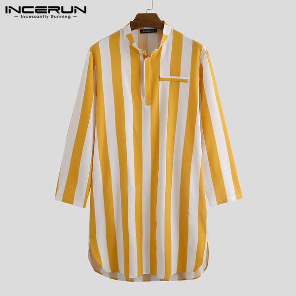 incerun мода полосатый мужчин длинные рубашки kurtas воротник стойка с длинным рукавом мужская одежда 2020 streetwear повседневная мусульман, White;black
incerun мода полосатый мужчин длинные рубашки kurtas воротник стойка с длинным рукавом мужская одежда 2020 streetwear повседневная мусульман, White;black