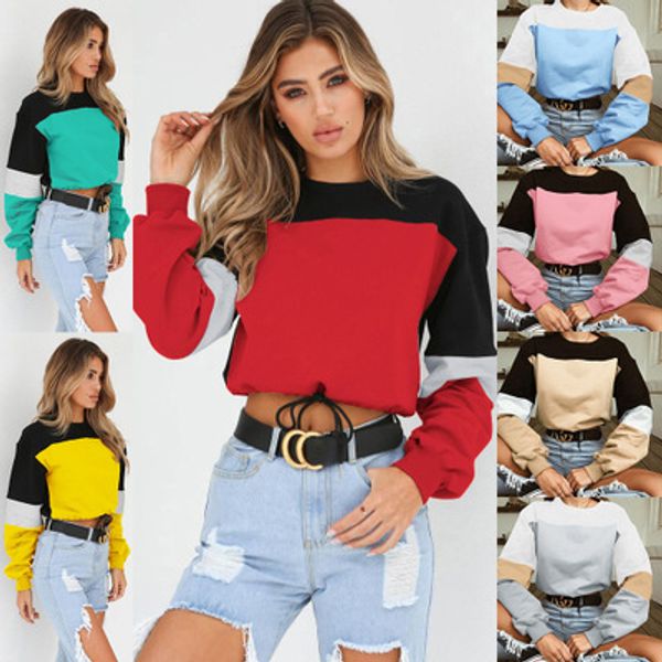 2018 new women stitching sweatshirts fashion ladies seven-color stitching round neck straps sweater new autumn hoodies, Black
2018 new women stitching sweatshirts fashion ladies seven-color stitching round neck straps sweater new autumn hoodies, Black