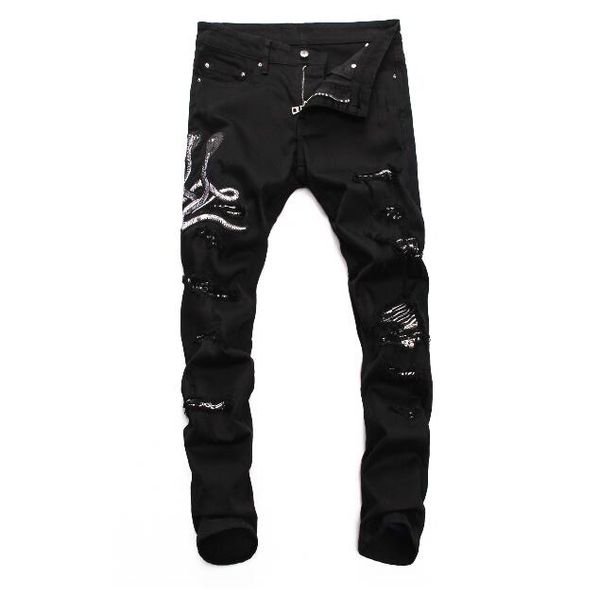 2020 new european and american men's shabby shabby motorcycle jeans slim fit motorcycle jeans for men's fashion designer hip hop j, Blue
2020 new european and american men's shabby shabby motorcycle jeans slim fit motorcycle jeans for men's fashion designer hip hop j, Blue