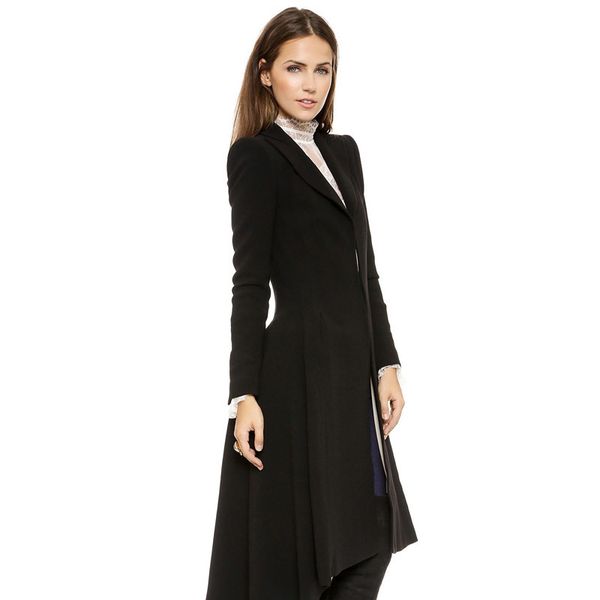 women's wool & blends brand womens ladies spring autumn swallow tail trench knee female woolen long jackets blend coats, Black
women's wool & blends brand womens ladies spring autumn swallow tail trench knee female woolen long jackets blend coats, Black