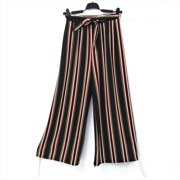 2019 new selling korean version of the wild striped high waist belt casual nine points wide leg pants female pants, Black;white
2019 new selling korean version of the wild striped high waist belt casual nine points wide leg pants female pants, Black;white