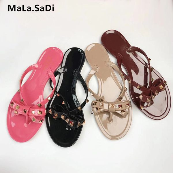 new fashion women rivets bowknot flat sandals girls summer beach shoes woman rubble cool jelly shoes fast dropshipping shoes t200605, Black
new fashion women rivets bowknot flat sandals girls summer beach shoes woman rubble cool jelly shoes fast dropshipping shoes t200605, Black