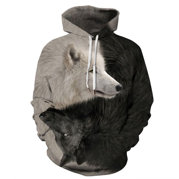 double wolf 3d digital printed hoodies animal fashion popular men women hooded streetwear long sleeve couple wear, Black
double wolf 3d digital printed hoodies animal fashion popular men women hooded streetwear long sleeve couple wear, Black