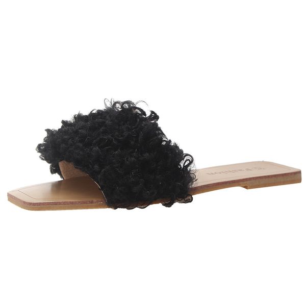 women fashion hair ball low heel sandals beach shoe flat non-slip slippers summer new round toe slipper shoe for outside mar 8, Black
women fashion hair ball low heel sandals beach shoe flat non-slip slippers summer new round toe slipper shoe for outside mar 8, Black