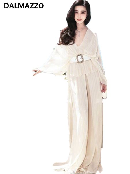 2018 designer women runway sashes white chiffon suits pullovers + long pants 2 pieces sets clothing, Gray
2018 designer women runway sashes white chiffon suits pullovers + long pants 2 pieces sets clothing, Gray