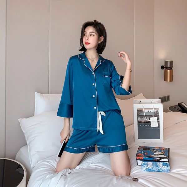 women's sleepwear 2 piece women satin silk pajamas sets ladies sleep suit and shorts female nightgown suits homewear pyjamas xa139f, Black;red
women's sleepwear 2 piece women satin silk pajamas sets ladies sleep suit and shorts female nightgown suits homewear pyjamas xa139f, Black;red