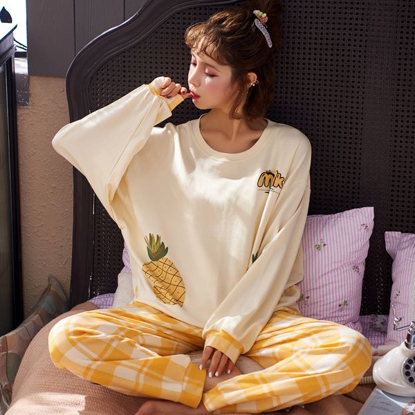 2020 spring and autumn comfortable pajamas set cute printed long-sleeved pajamas thin section soft casual girl home, Black;red
2020 spring and autumn comfortable pajamas set cute printed long-sleeved pajamas thin section soft casual girl home, Black;red
