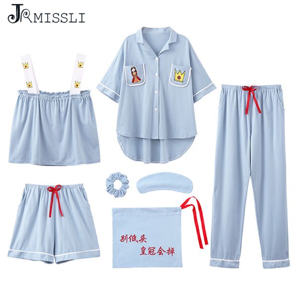 jrmissli pajama set pyjama crown femme women cotton sleepwear womens pajamas set pajamas for women 7 pieces sets, Black;red
jrmissli pajama set pyjama crown femme women cotton sleepwear womens pajamas set pajamas for women 7 pieces sets, Black;red