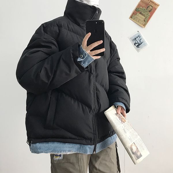 winter denim stitching thickened jacket men warm parka men fashion stand collar coat mens wild loose short coat male clothes, Black
winter denim stitching thickened jacket men warm parka men fashion stand collar coat mens wild loose short coat male clothes, Black