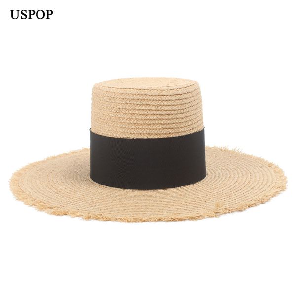 uspop 2019 new natural raffia hat high wide brim straw hat fashion female wide black ribbon beach summer sun, Blue;gray
uspop 2019 new natural raffia hat high wide brim straw hat fashion female wide black ribbon beach summer sun, Blue;gray