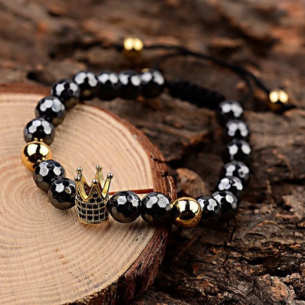 classic black hematite crown copper bracelet men handmade black zircon beads bracelet for women dropshipping
classic black hematite crown copper bracelet men handmade black zircon beads bracelet for women dropshipping