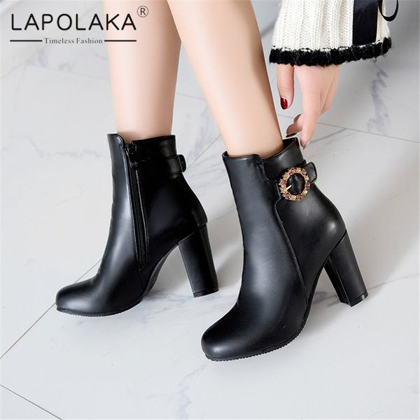 lapolaka 2020 plus size 32-48 add fur warm winter shoes woman boots female zip up chunky high heels ankle boots women shoes, Black
lapolaka 2020 plus size 32-48 add fur warm winter shoes woman boots female zip up chunky high heels ankle boots women shoes, Black