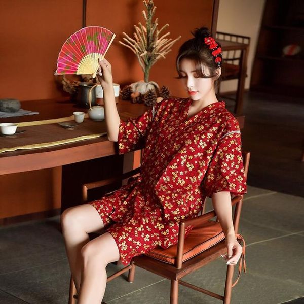 high grade gilded cherry blossom japanese style sweat steaming couple 100% pure cotton kimono household pajamas women's and men's, White
high grade gilded cherry blossom japanese style sweat steaming couple 100% pure cotton kimono household pajamas women's and men's, White