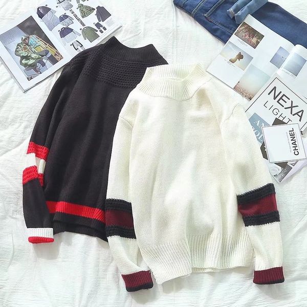 uwback 2018 autumn new brand men pullovers o-neck striped fashion sweaters long sleeve warm patchwork stundents knitwear xa638, White;black
uwback 2018 autumn new brand men pullovers o-neck striped fashion sweaters long sleeve warm patchwork stundents knitwear xa638, White;black